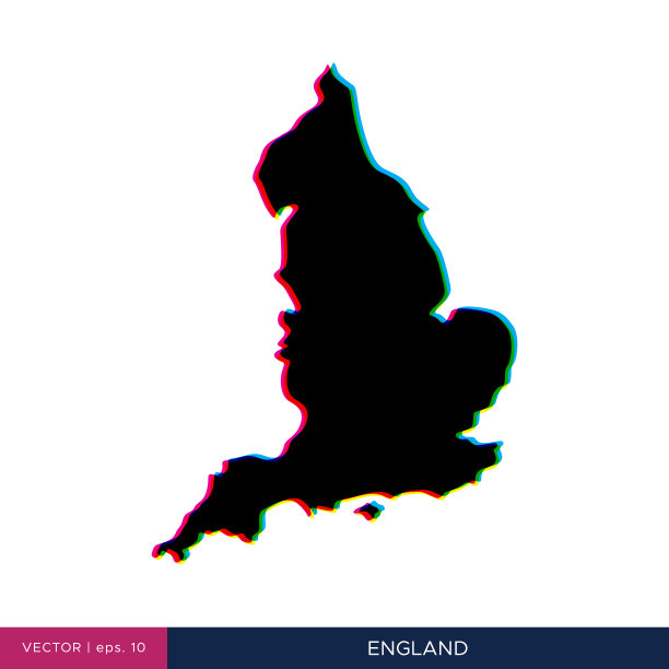 地图的英国矢量股票插图设计模板。图片下载