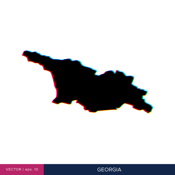地图乔治亚矢量股票插图设计模板。图片下载