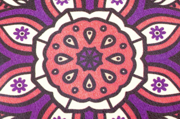 特写紫色曼陀罗图案背景图片下载