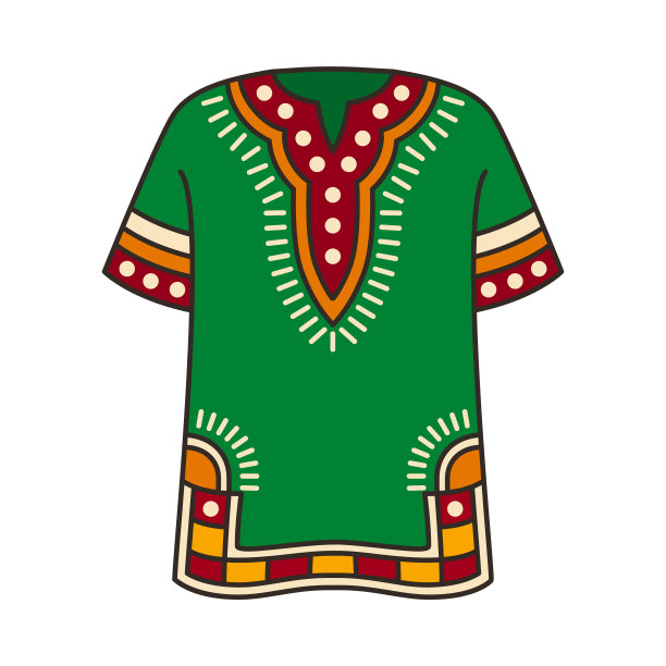 大石基衬衫，传统服装-剪纸在白色背景图片下载