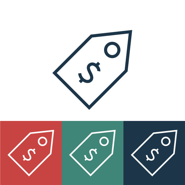 带有价格标签的线性矢量图标图片下载