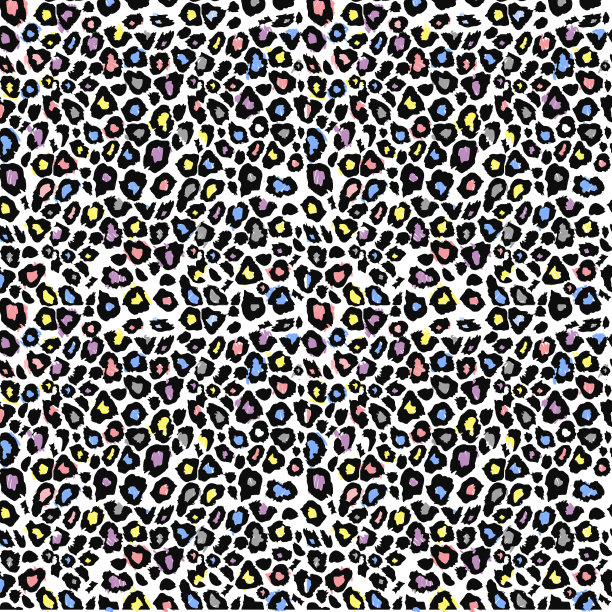 动物蜡笔图案印花图片下载