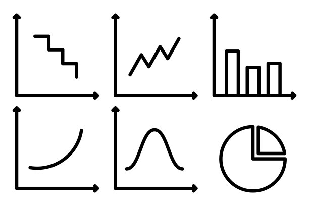 图形和图表图标隔离在白色背景上图片下载