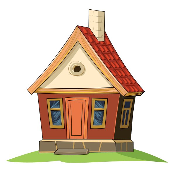 老村庄的房子。令人难以置信的卡通对象。可爱的孩子气的风格。古老的住宅。很小,很小。孤立在白色的。向量图片下载