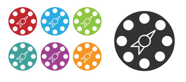 黑色扭扭经典派对游戏图标孤立的白色背景。设置图标丰富多彩。向量图片下载