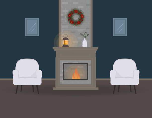 平安夜或圣诞节。可爱的客厅图片下载