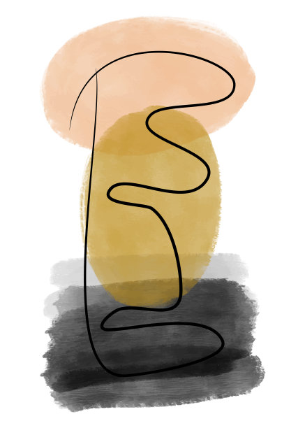 创意极简主义手绘。抽象艺术背景。矢量图图片下载