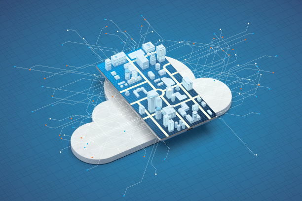 手机屏幕上的3d城市，3d渲染。图片下载