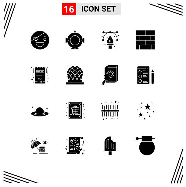 16个适用于网络和移动的通用实体符号图片下载