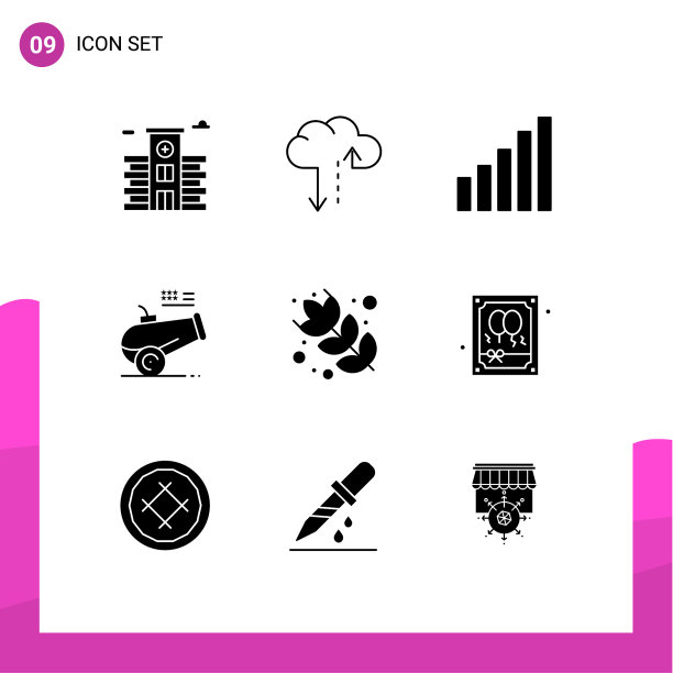 组9现代固体符号设置为气球图片下载