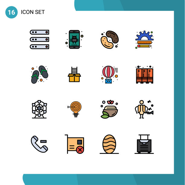 现代设置16平色填充线条和图片下载