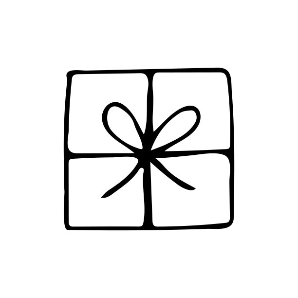 涂鸦礼盒插图。在矢量手绘礼盒图标。现在的盒子涂鸦图标。手绘当前图标图片下载