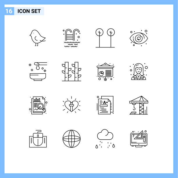 16大纲概念的网站，移动和应用程序图片下载