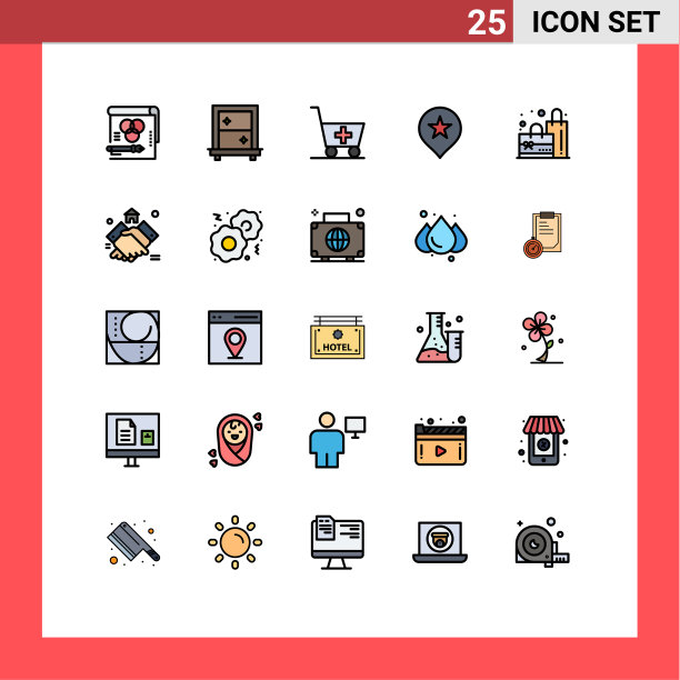 股票图标包25行符号和符号图片下载