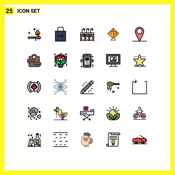 股票图标包25行符号和符号图片下载