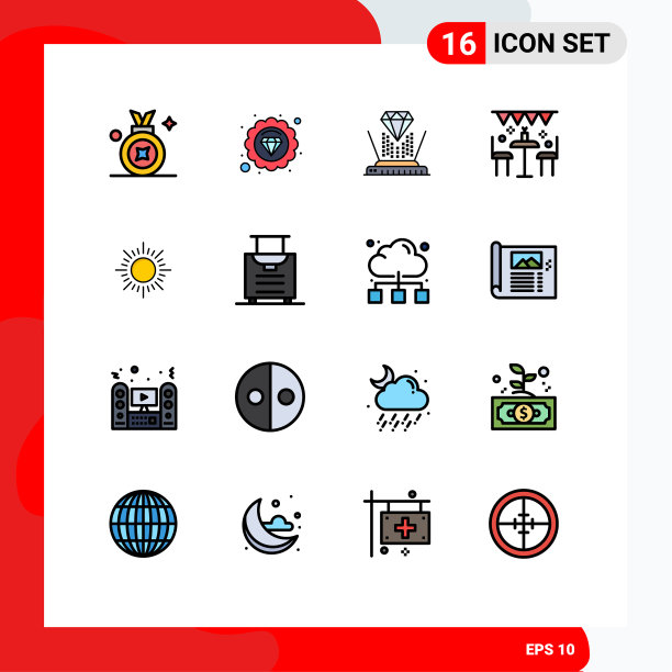 现代设置16平色填充线条和图片下载