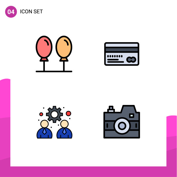 为卷筒纸设置4种通用填充线平面颜色图片下载