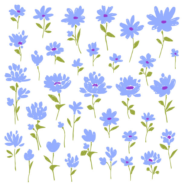 抽象派花卉插画素材收集，图片下载