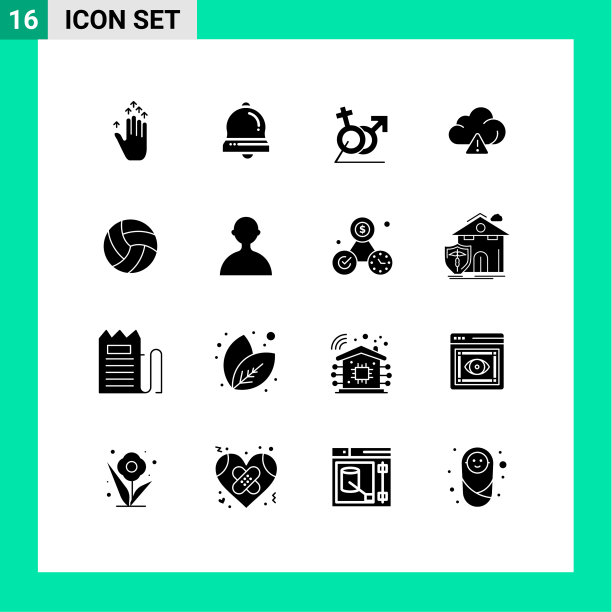 16个适用于网络和移动的通用实体符号图片下载