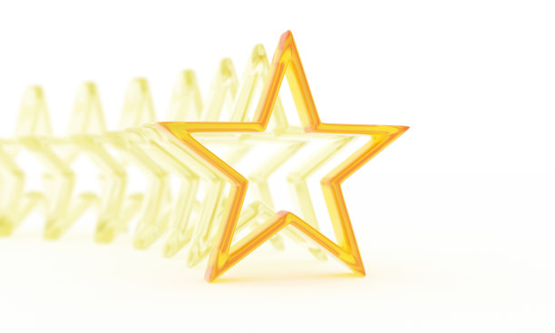 橙色星星和黄色星星在白色的背景图片下载