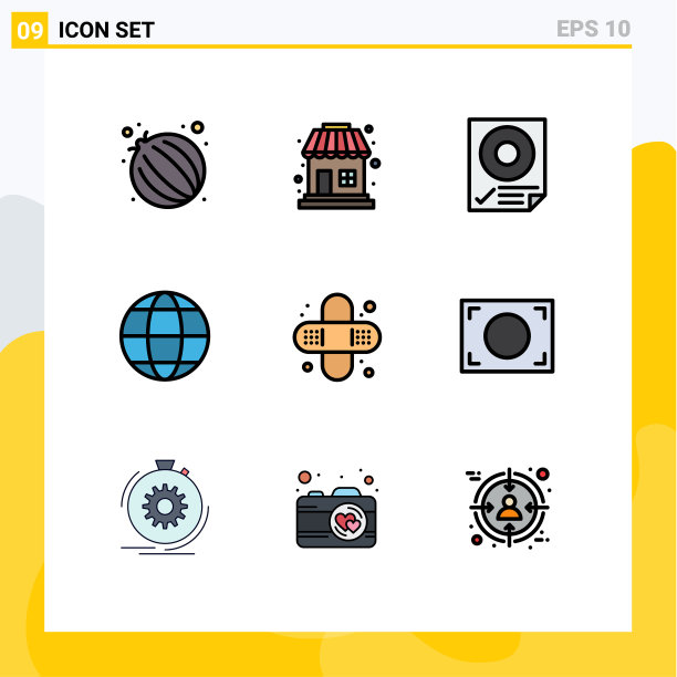 9 .创意图标的现代标志和符号图片下载