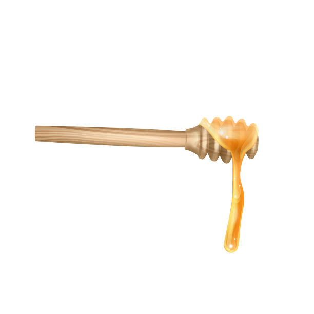 蜂蜜勺和液体蜂蜜下垂逼真图片下载