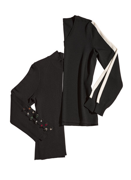 流行的黑色毛衣孤立在白色背景上图片下载