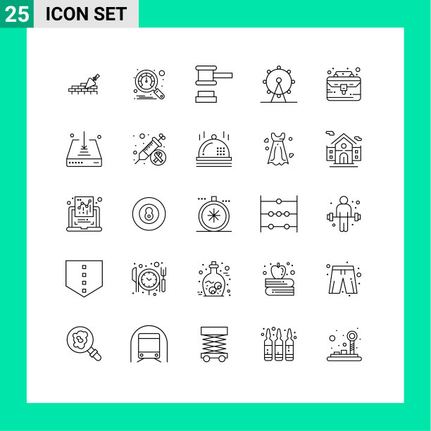 包25现代线条符号和符号的网页图片下载