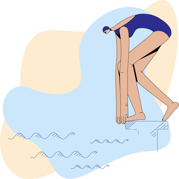 时尚的平面插图女人在游泳池。矢量图图片下载