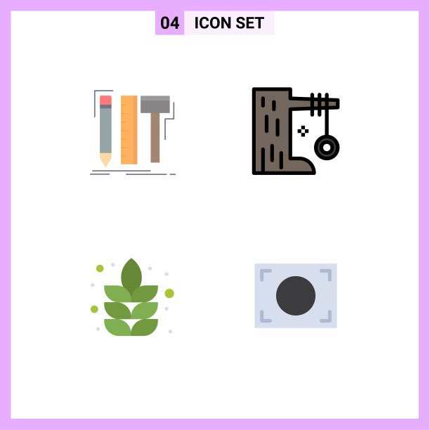 设置4个现代UI图标符号标志的设计图片下载