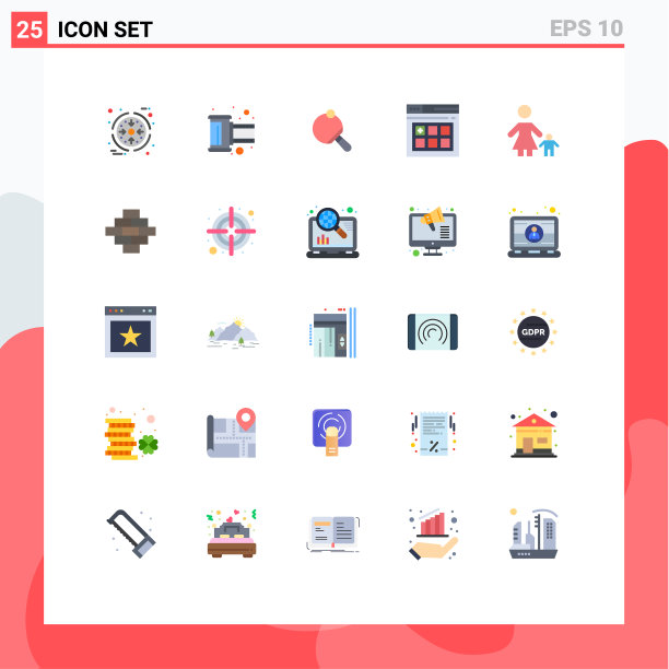 适用于网络和移动的25种通用平面颜色图片下载