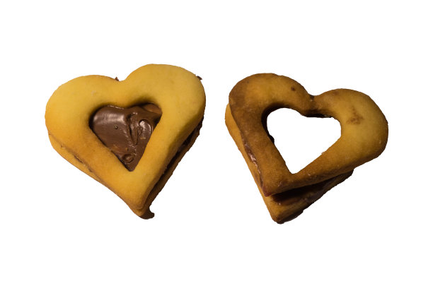 心曲奇孤立在白色图片下载