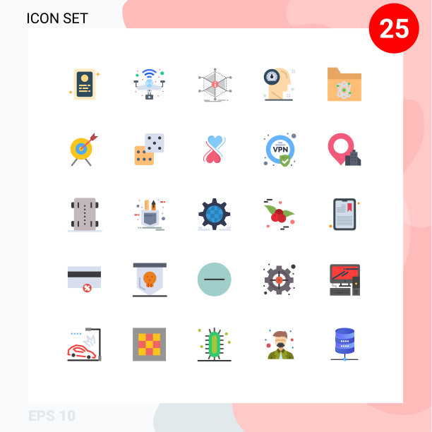 25用户界面平面彩色包装现代标识图片下载