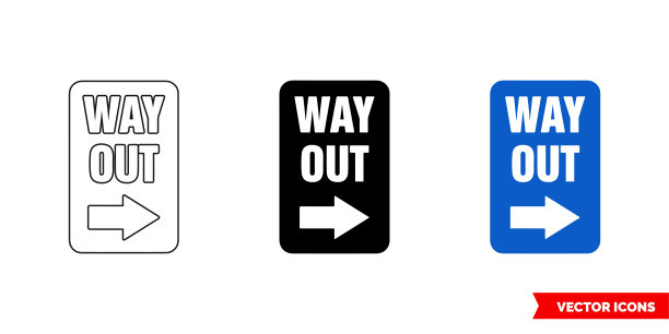 路出右停车信息标志图标有三种颜色、黑白、轮廓。孤立向量符号符号图片下载