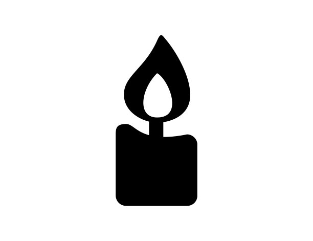 蜡烛图标。孤立的蜡烛符号-向量图片下载