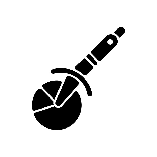 披萨切割机黑色字形图标图片下载