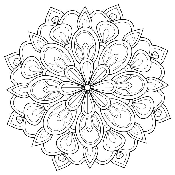 成人涂色书册上一幅禅宗曼荼罗的图像图片下载