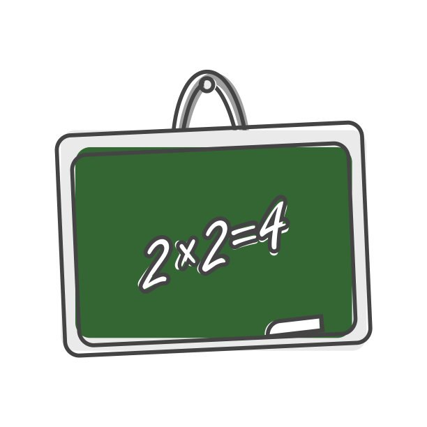 图标学校黑板卡通风格的白色图片下载