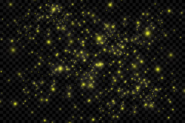尘土是黄色的。黄色的火花和金色的星星散发着特殊的光芒。向量闪光图片下载