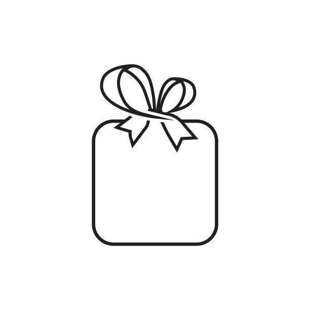 简单的线条图标礼物图片下载