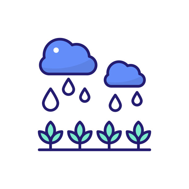 雨轮廓填充图标。EPS文件10图片下载