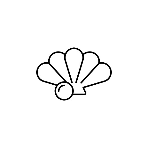 贝壳线条图标。符号可用于网页、徽标、移动应用程序、UI、UX图片下载