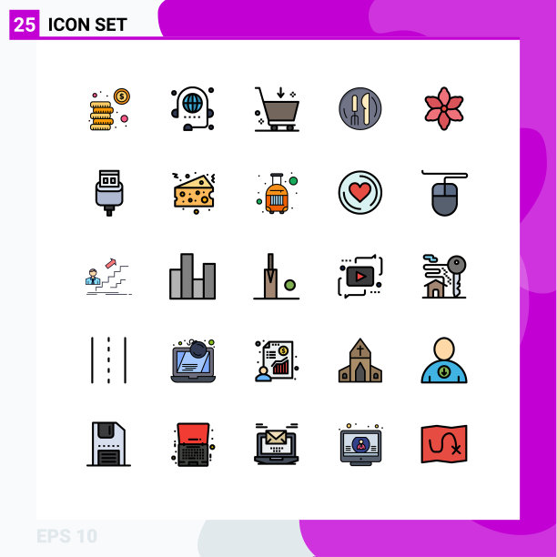 在网格上设置25个填充线平面颜色图片下载