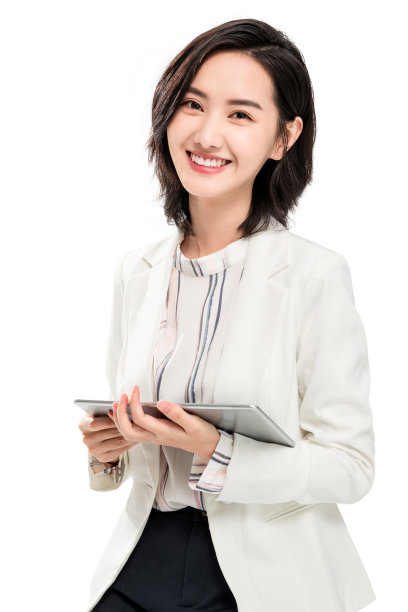 使用平板电脑的年轻女性白领图片下载
