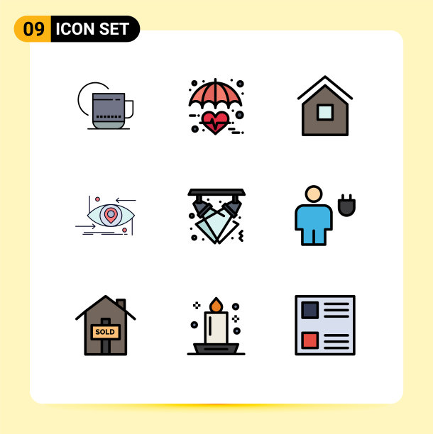 在网格上设置9填充线的平面颜色图片下载