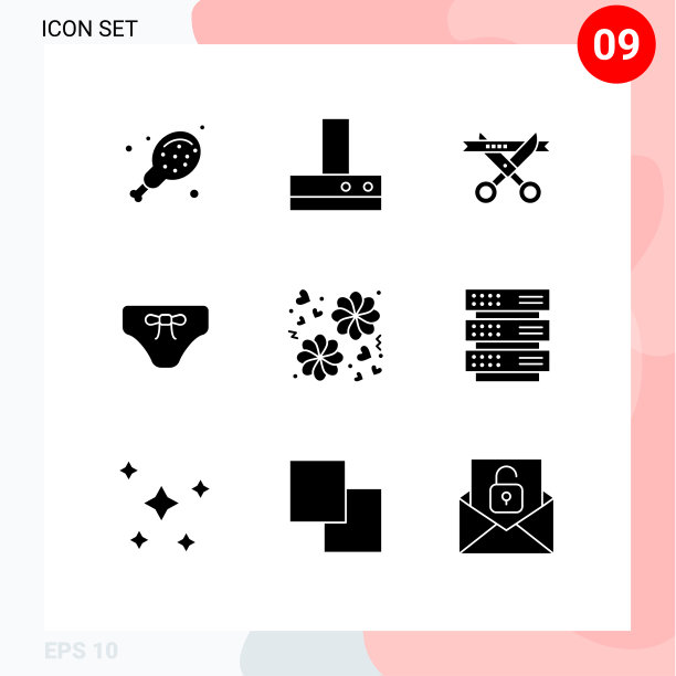 股票图标包9行符号和符号图片下载