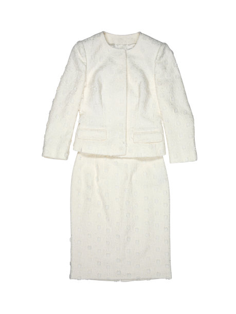 白色羊毛裙夹克孤立图片下载