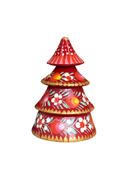 红色的圣诞树剪下来图片下载