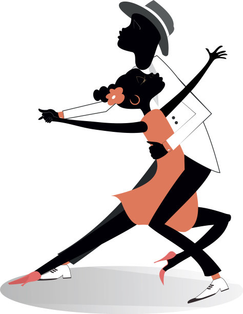 浪漫的舞蹈年轻的非洲夫妇孤立图片下载