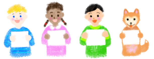 蜡笔画孩子和留言板图片下载